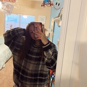 plaid oversized sweater!!